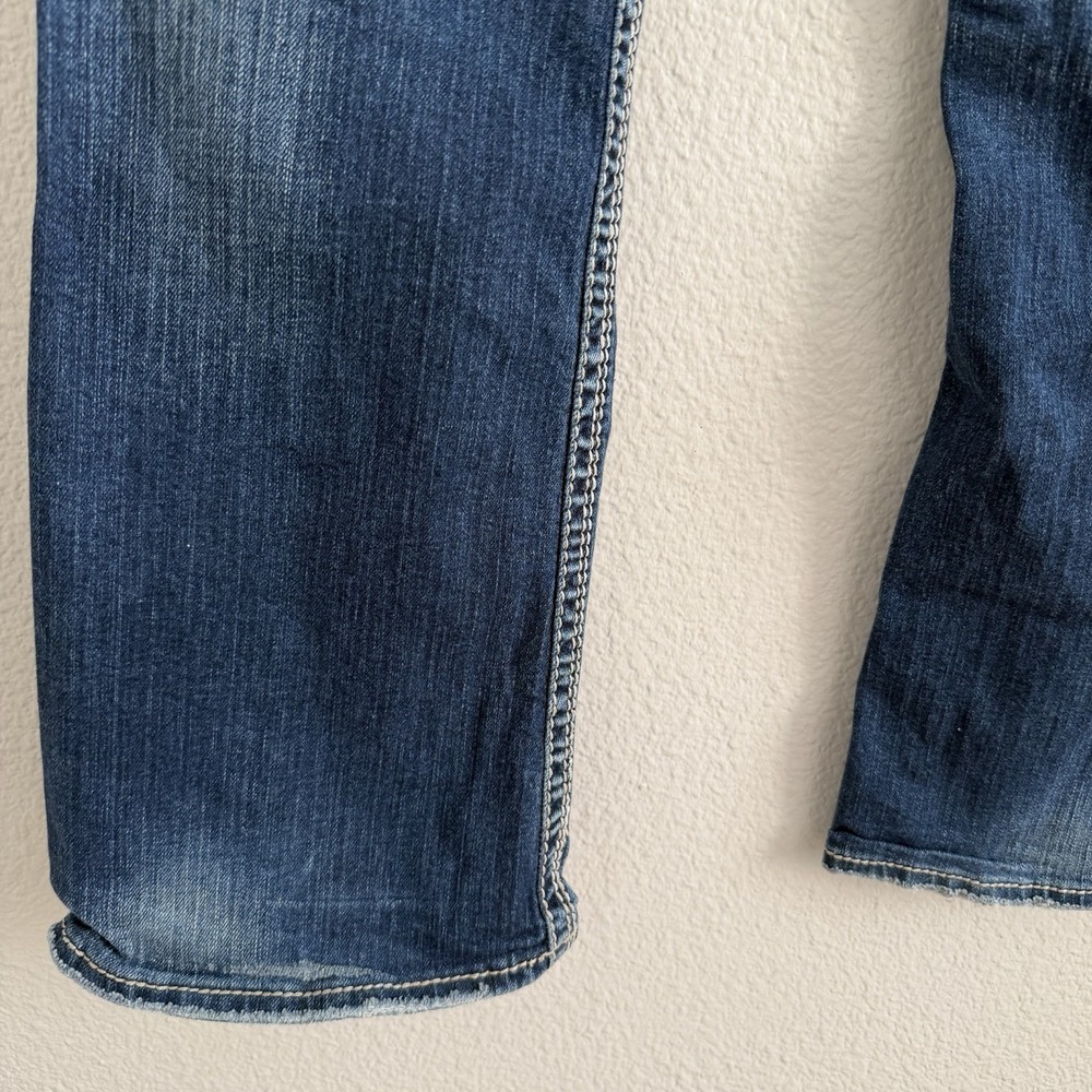 Silver Jeans Women 32 x 31 Blue Lola Straight Mid Rise Stretch Bootcut - Picture 12 of 14